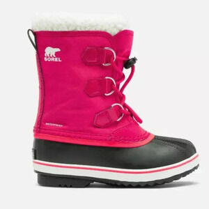Sorel Youth YOOT PAC Nylon Waterproof Snow Boots in Bright Rose Size 5